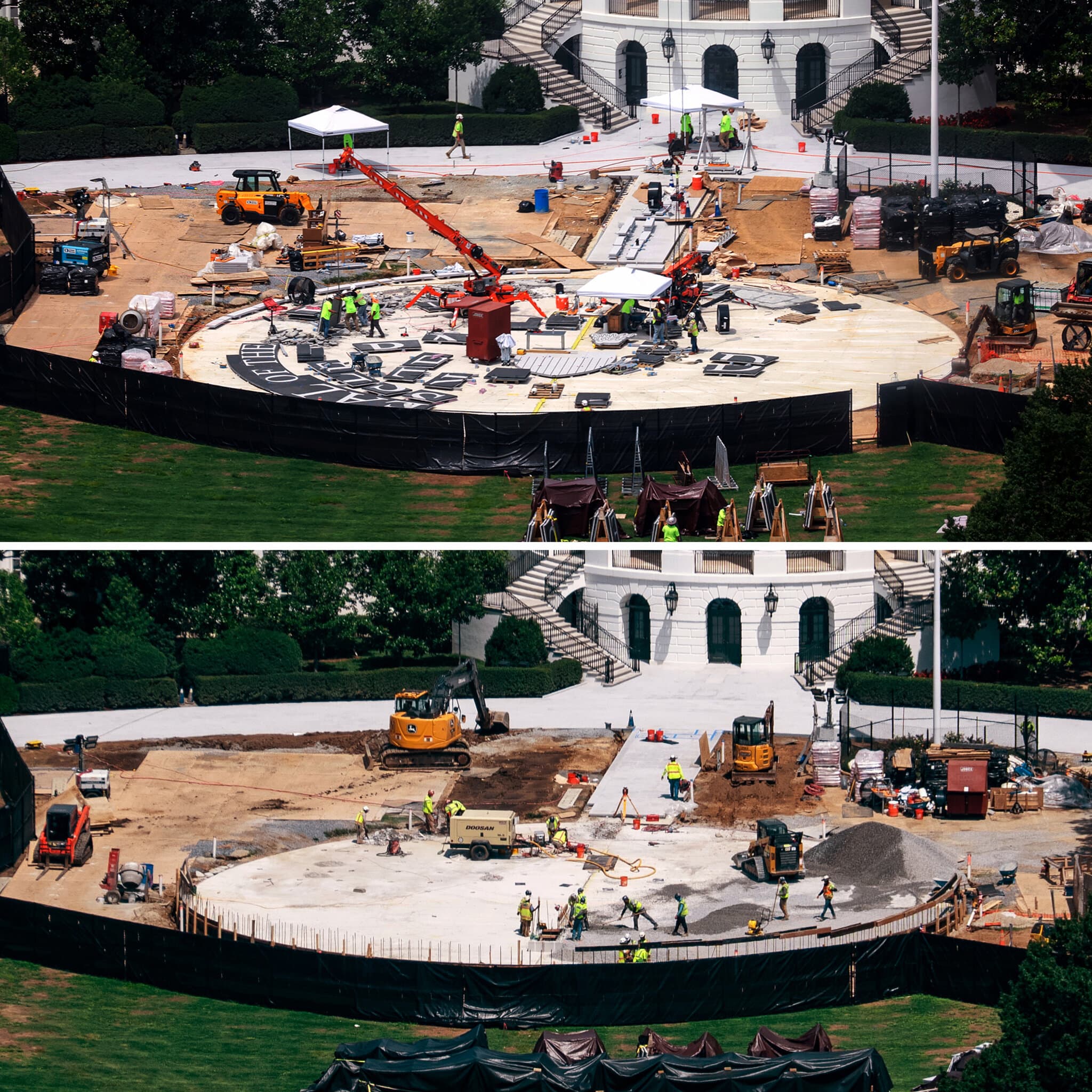 Workers Disassemble Parts of Trump’s White House Helipad, Photos Show