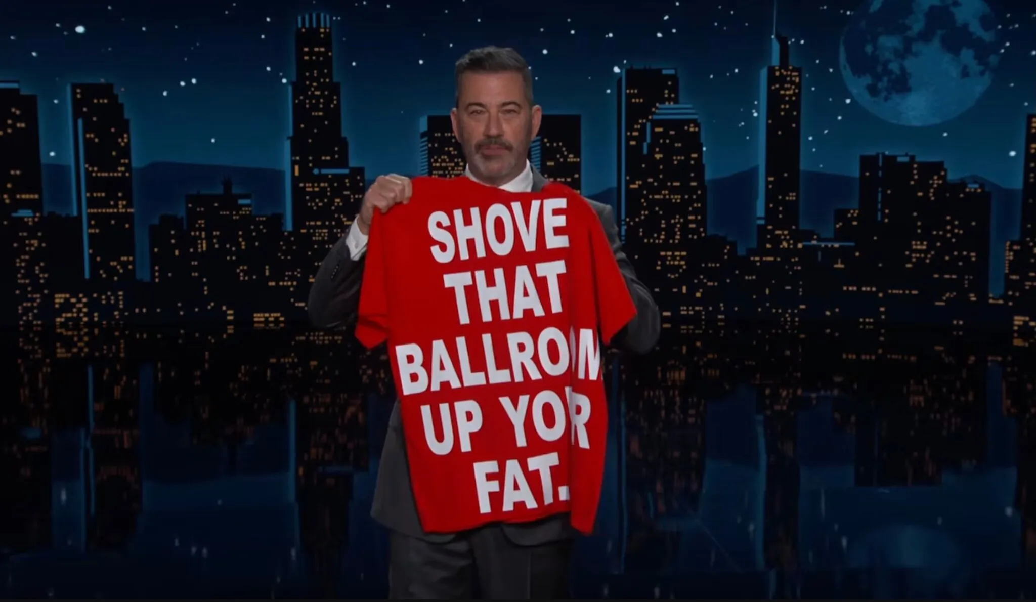 Jimmy Kimmel Turns Trump Heckler’s Taunt Into a T-Shirt