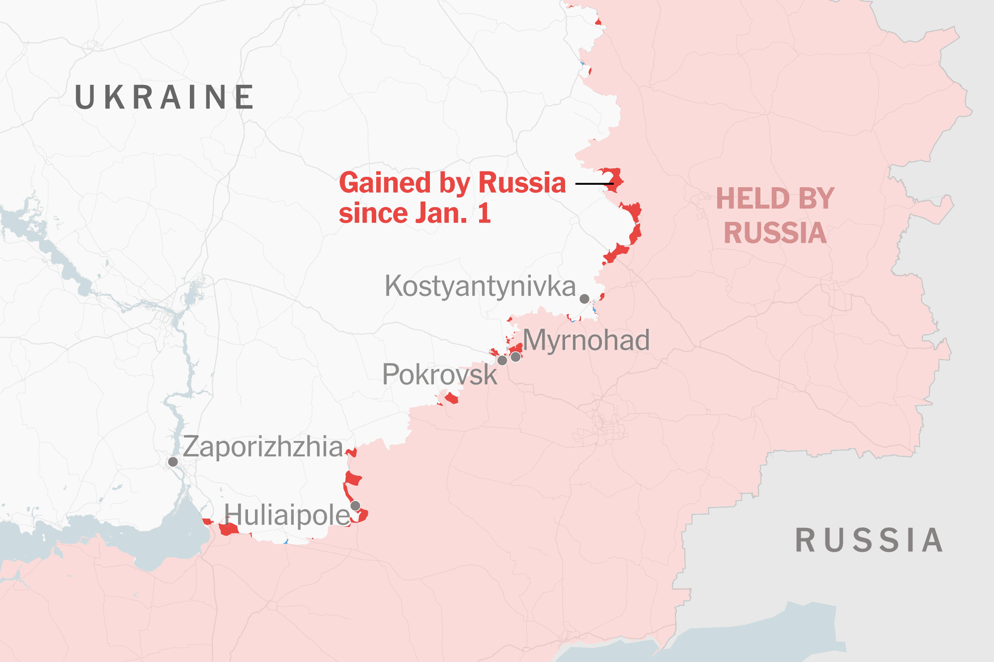 Russia Nears Capture of Key Ukrainian Towns After Year of Grinding Assaults
