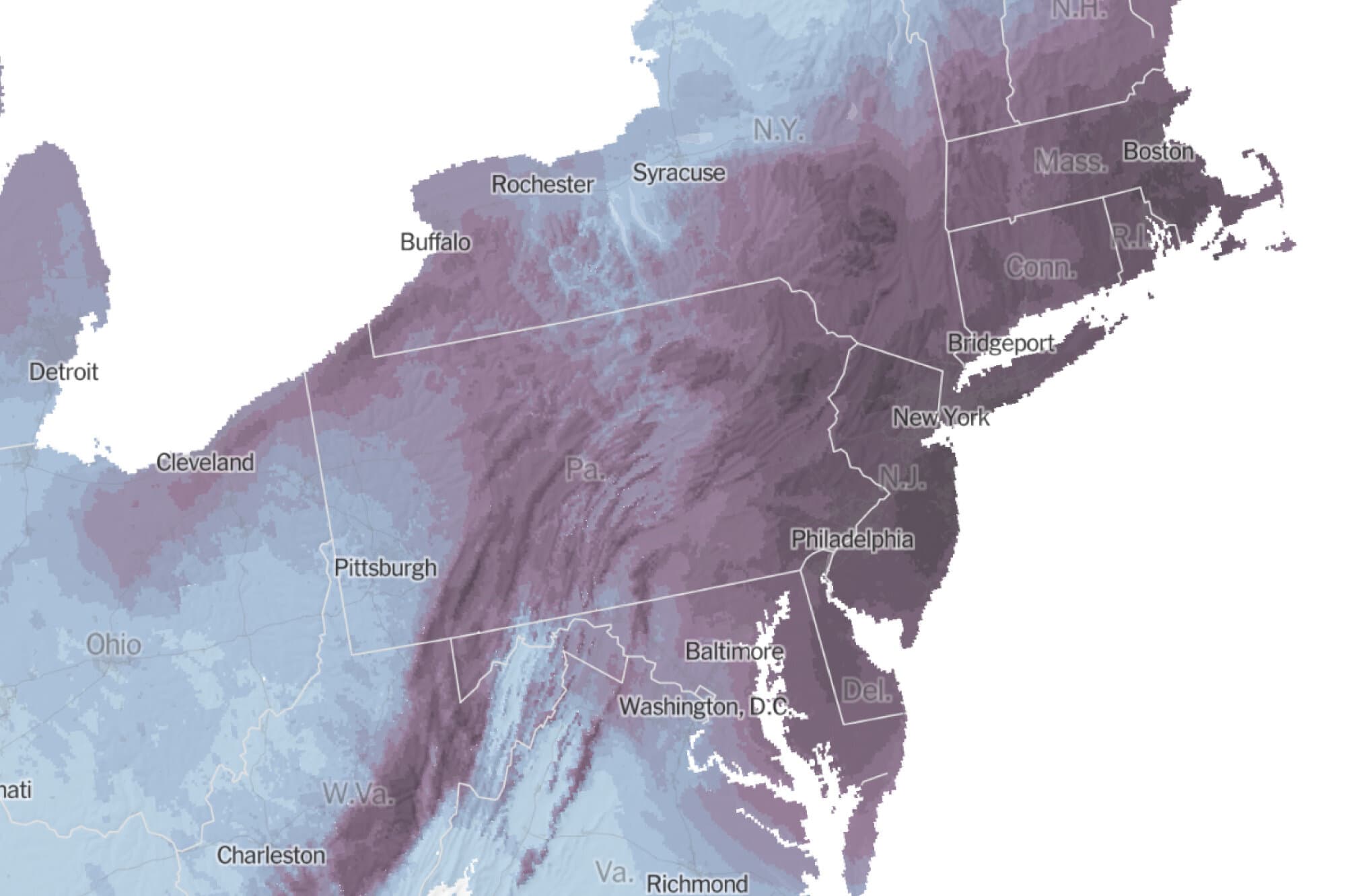 Interactive Maps and Charts: Tracking the Northeast Winter Storm