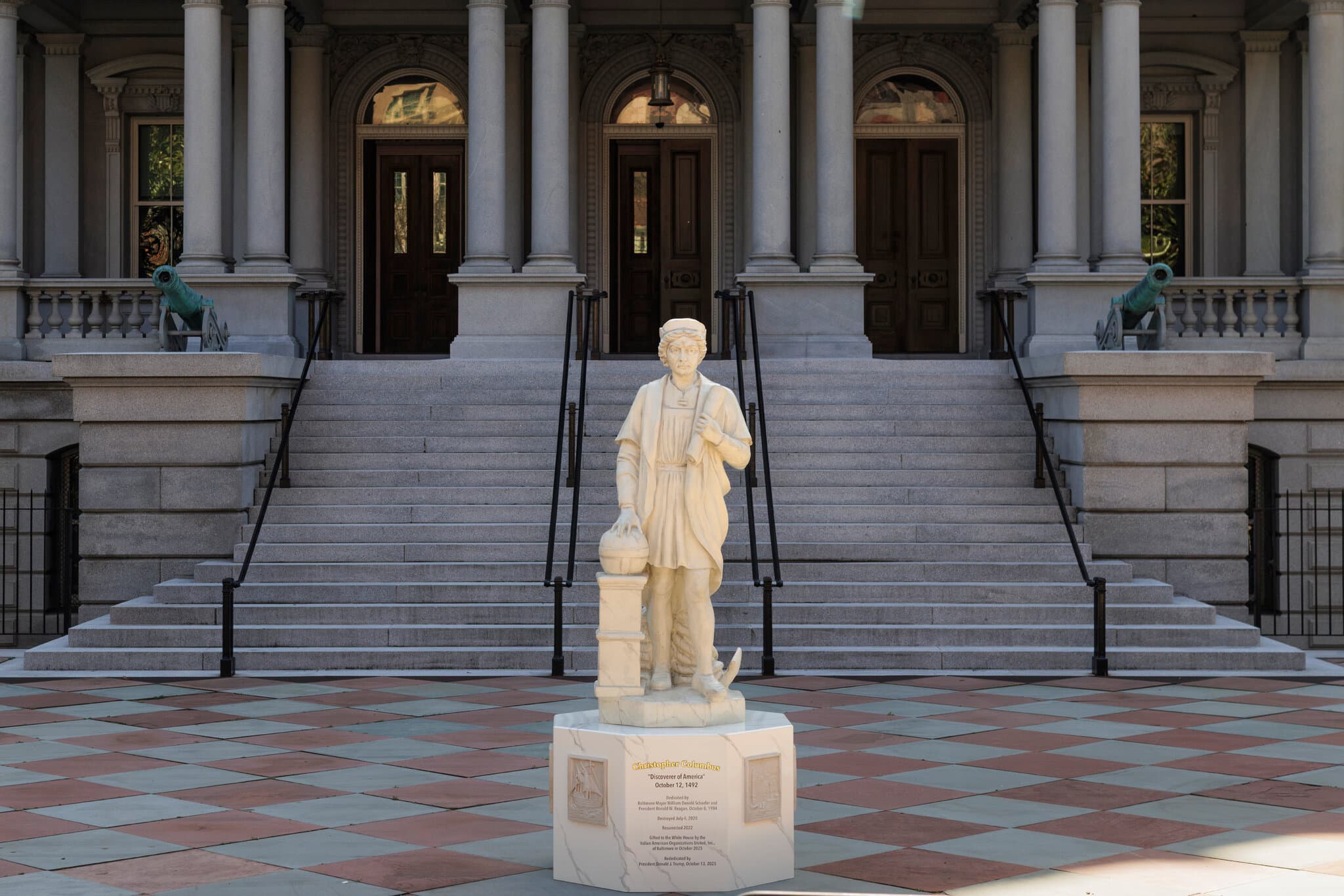 Christopher Columbus Statue Is Installed on White House Grounds