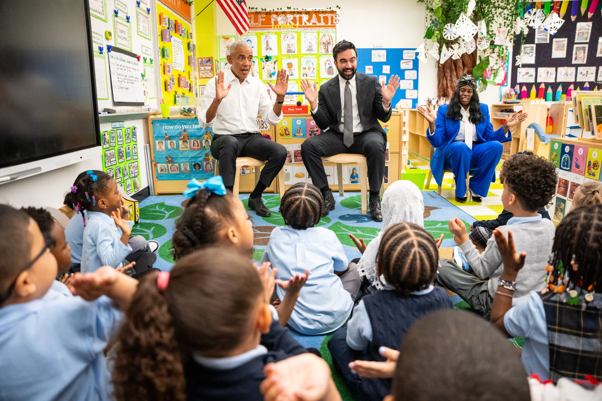Mamdani and Obama Lead Preschool Singalong to Promote Free Child Care