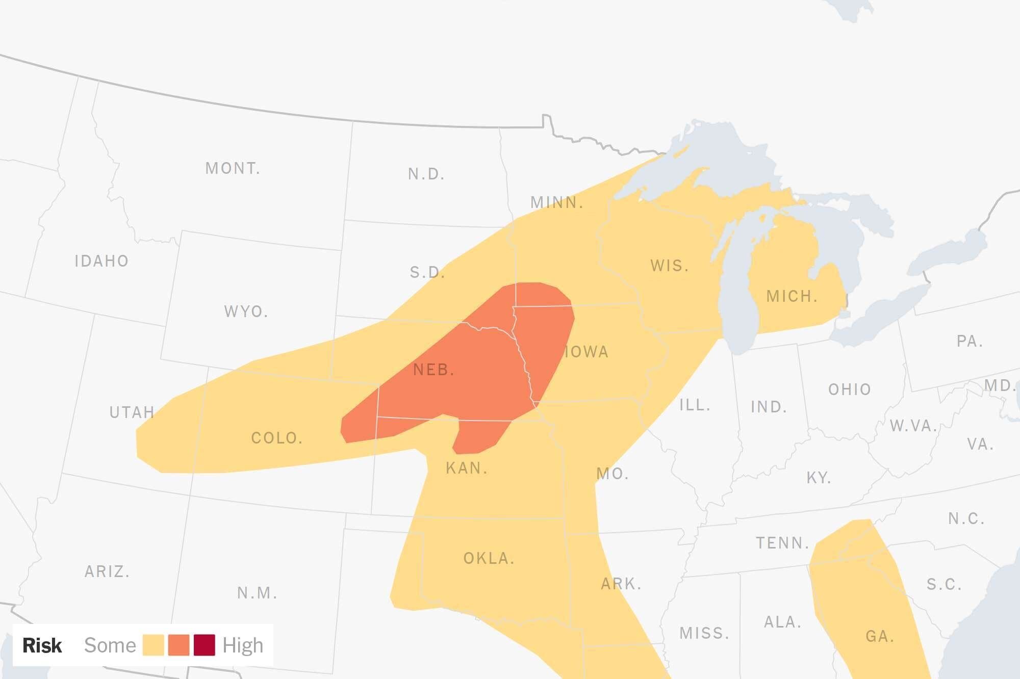 Powerful Storms, Hail and Tornadoes Forecast for Central U.S.