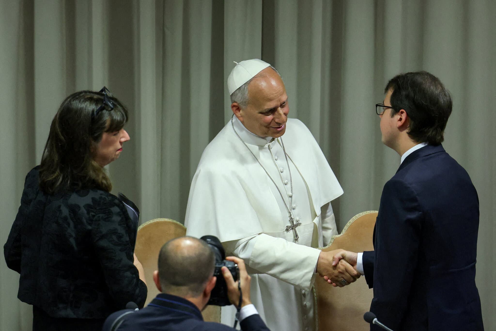 To Understand Pope Leo’s Efforts on A.I., Look at the Man Shaking His Hand
