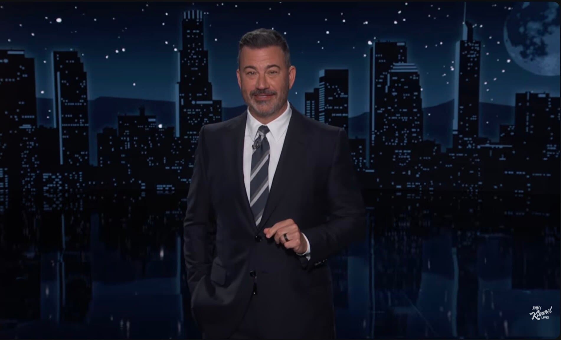 Jimmy Kimmel Finds Glee in President Trump’s Approval Rating