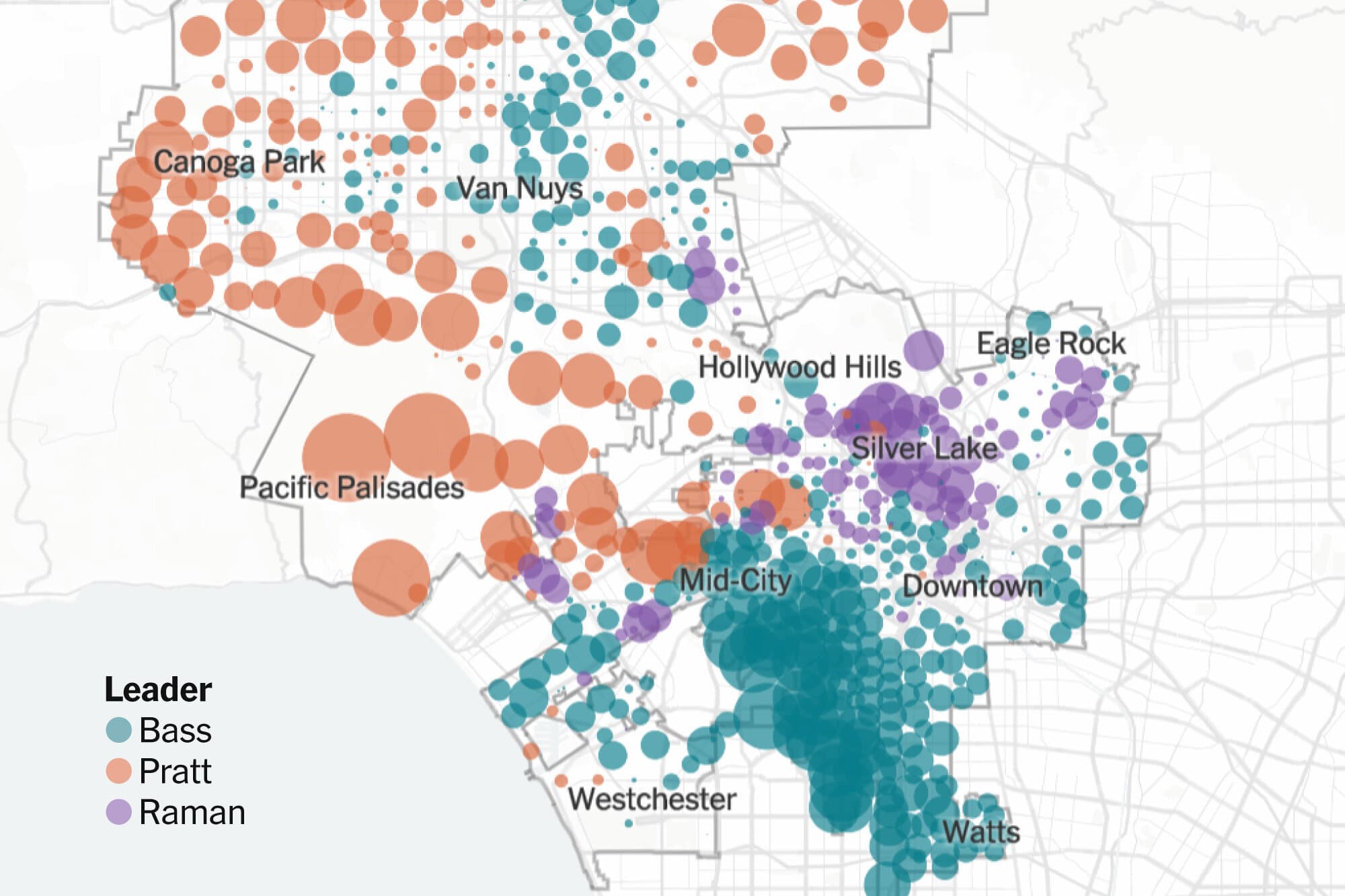 See Where the L.A. Mayoral Candidates Have Done Best So Far