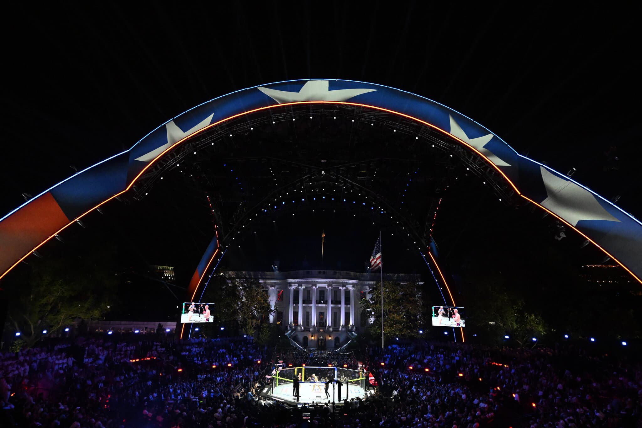 For His 80th Birthday, Trump Brought a Cage Match to the White House Lawn