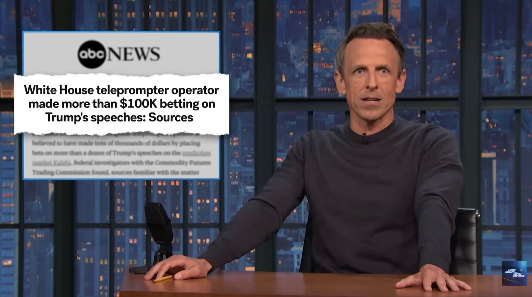 Late Night Is Amused by Alleged White House Teleprompter Grift