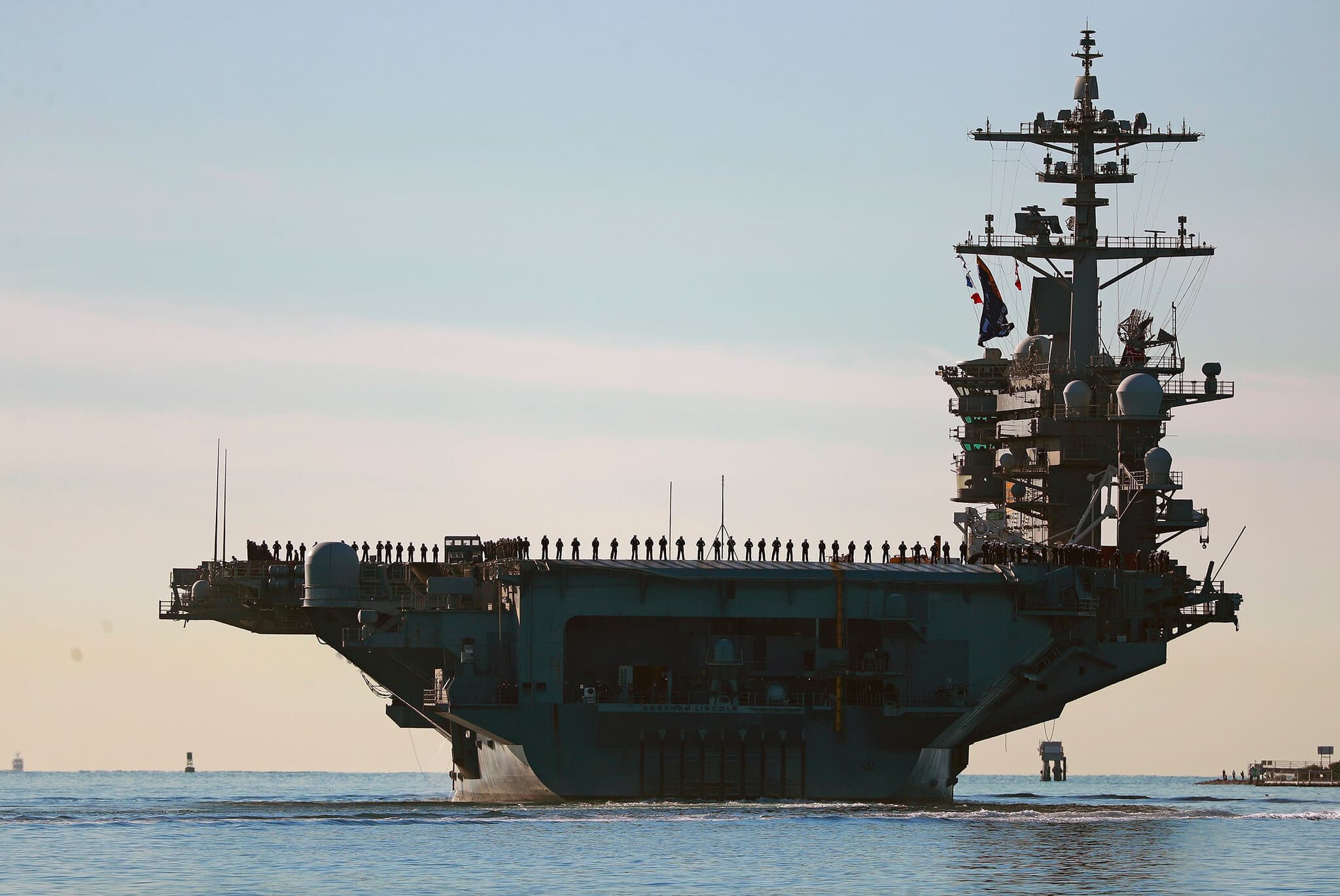 Weary U.S. Aircraft Carrier Leaves the Middle East