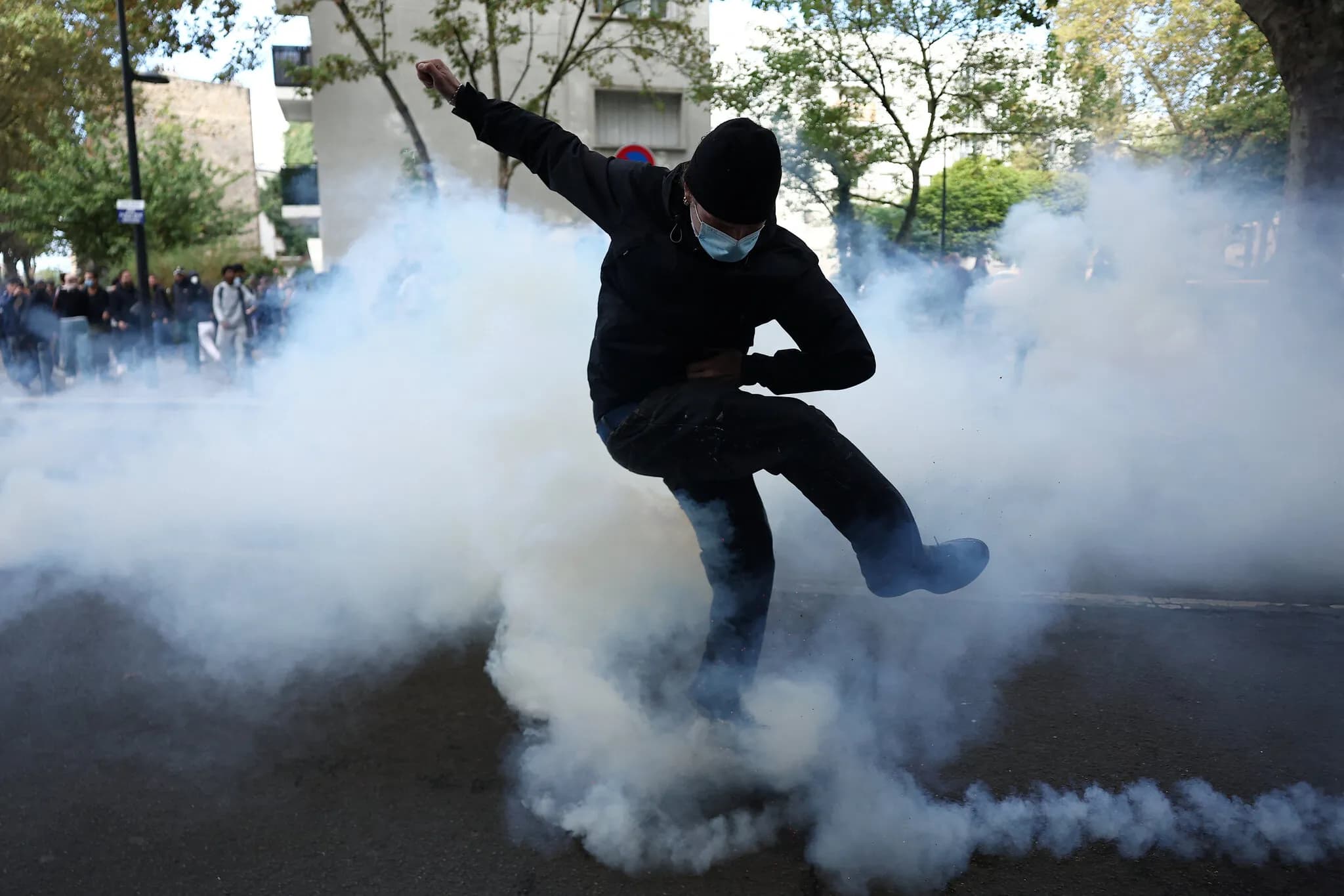 Blockades, Fireworks and Tear Gas: Young Protesters Are Rattling France