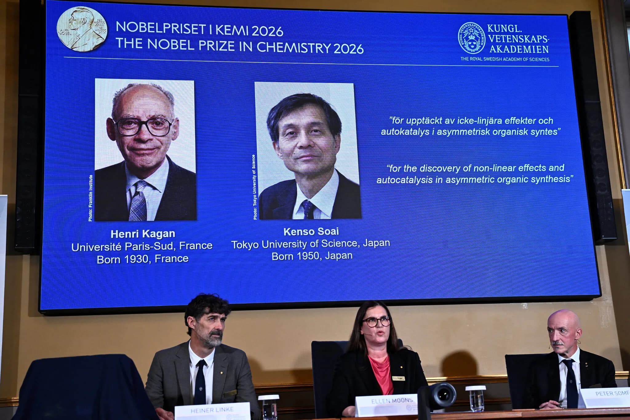 Nobel Prize in Chemistry Is Awarded to Henri Kagan and Kenso Soai